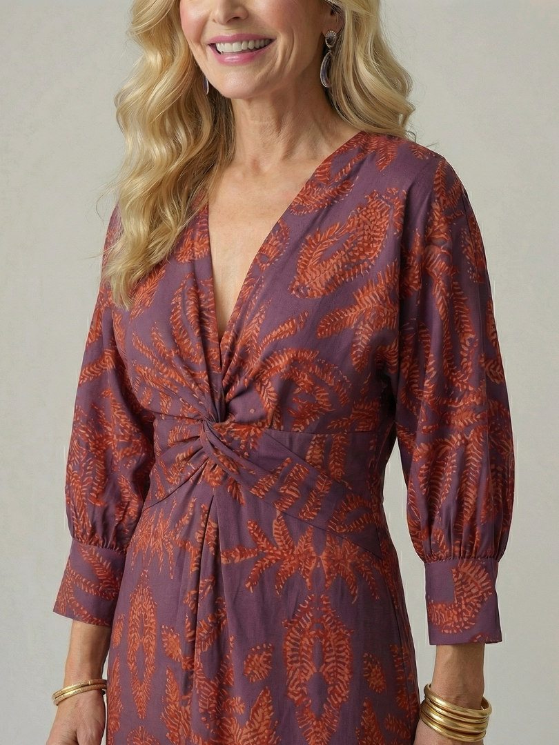 Luna | Natural Wrap Midi Dress