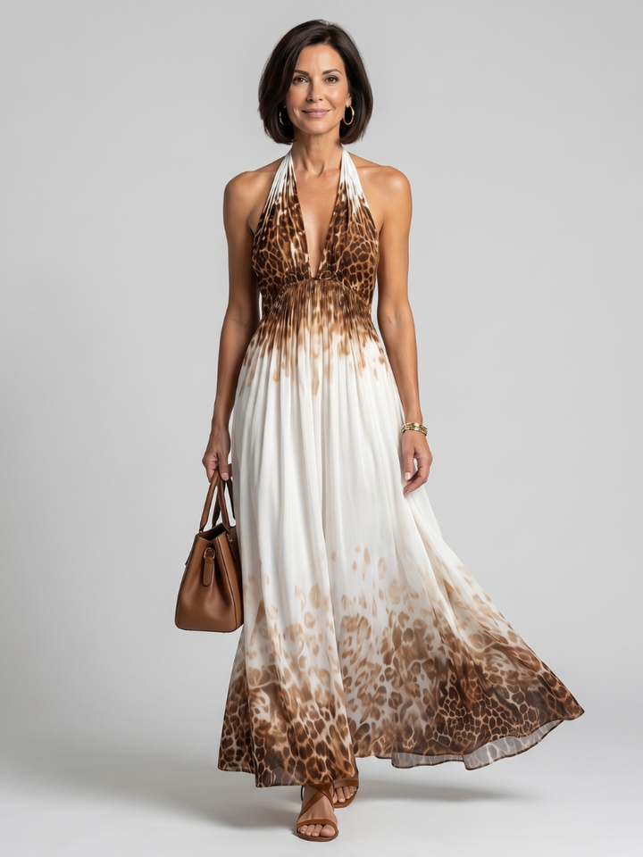 Elena | Pleated Floral Midi Dress
