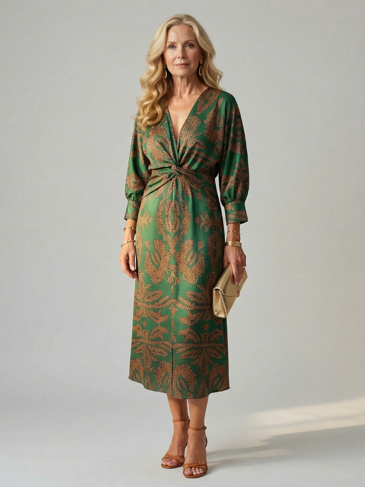 Luna | Natural Wrap Midi Dress