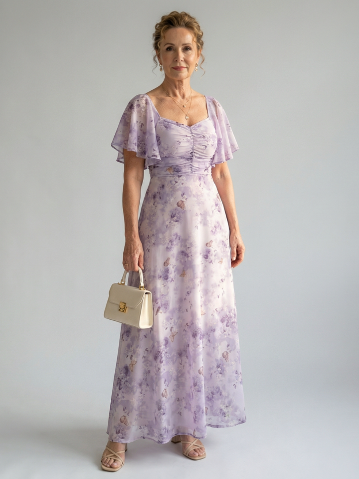 Martina | Flutter Sleeve Midi Dress
