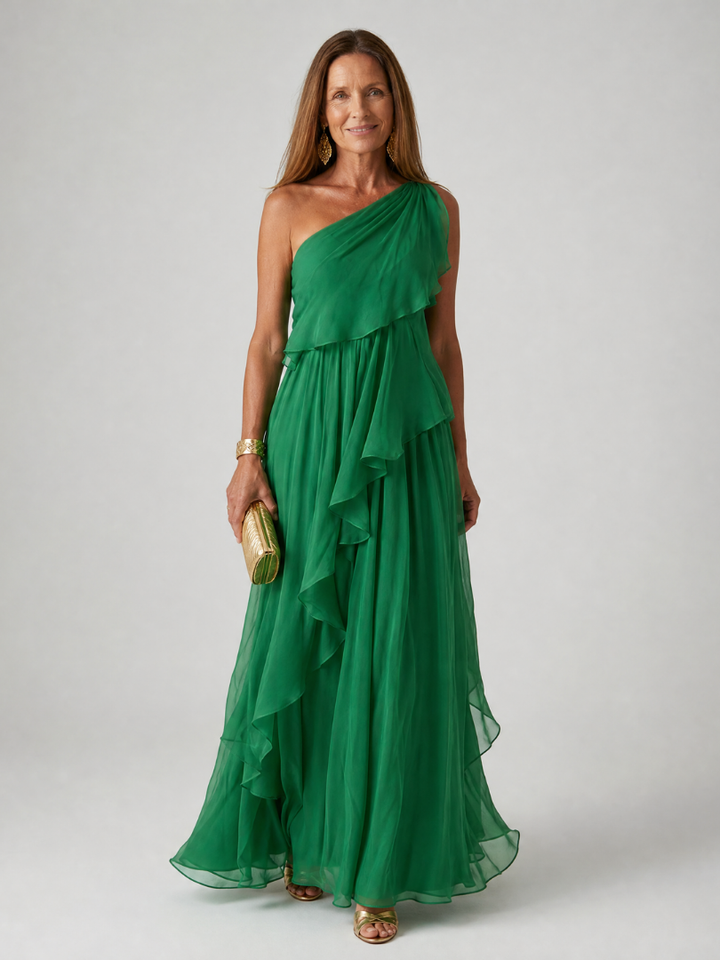 Eliana™ | One-Shoulder Chiffon Maxi Dress