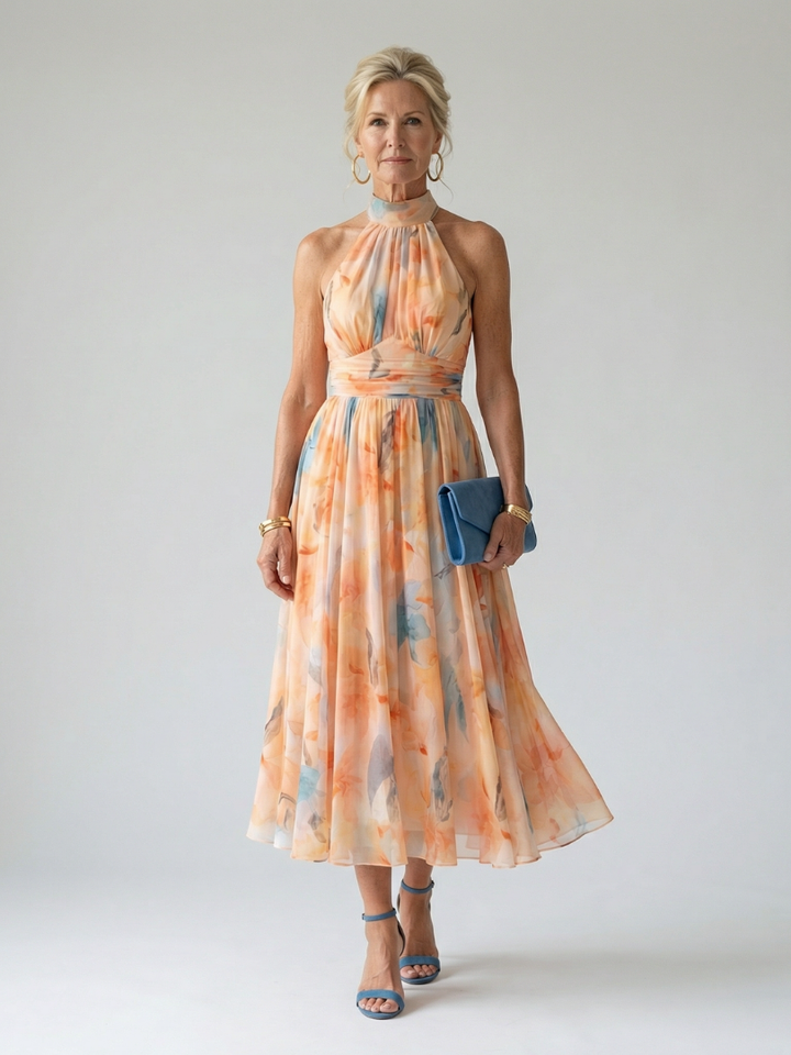 Rita | Soft Halter Neck Midi Dress