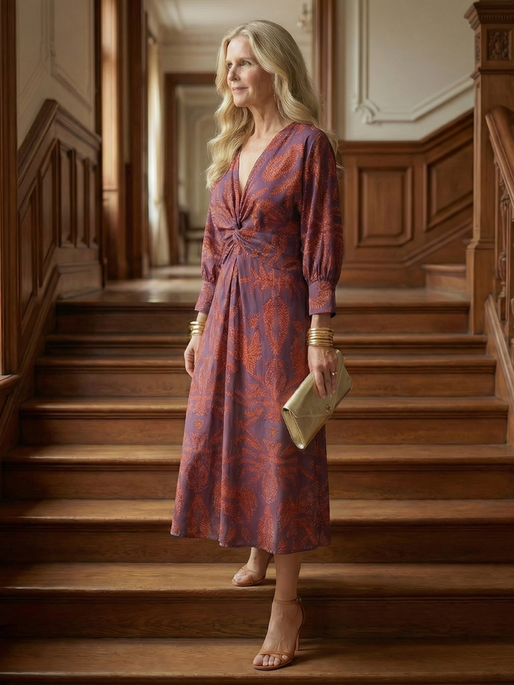 Luna | Natural Wrap Midi Dress
