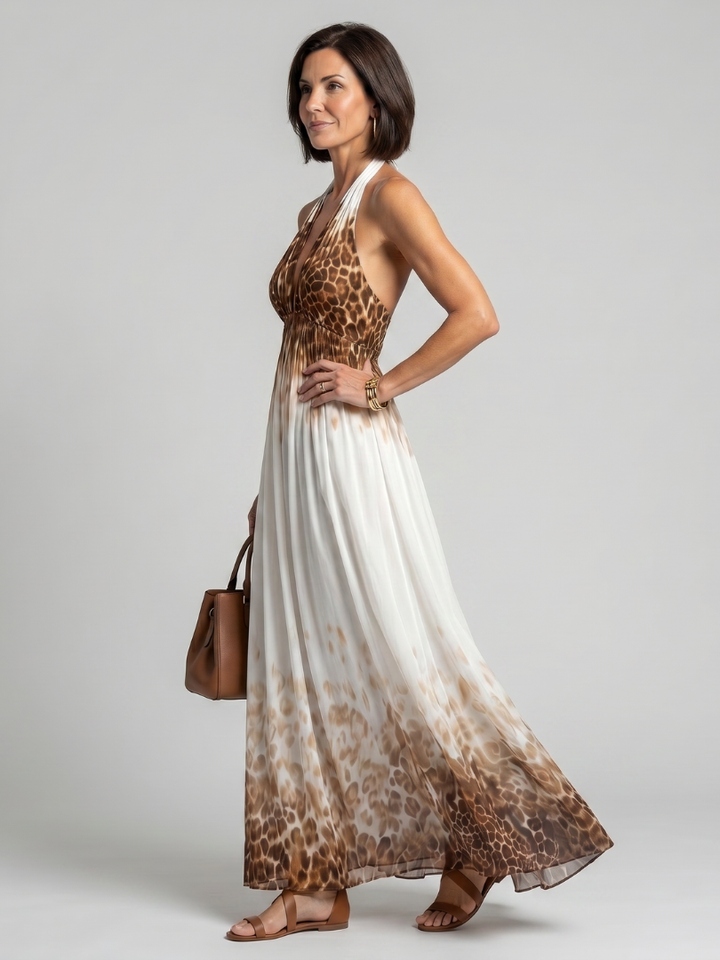 Elena | Pleated Floral Midi Dress