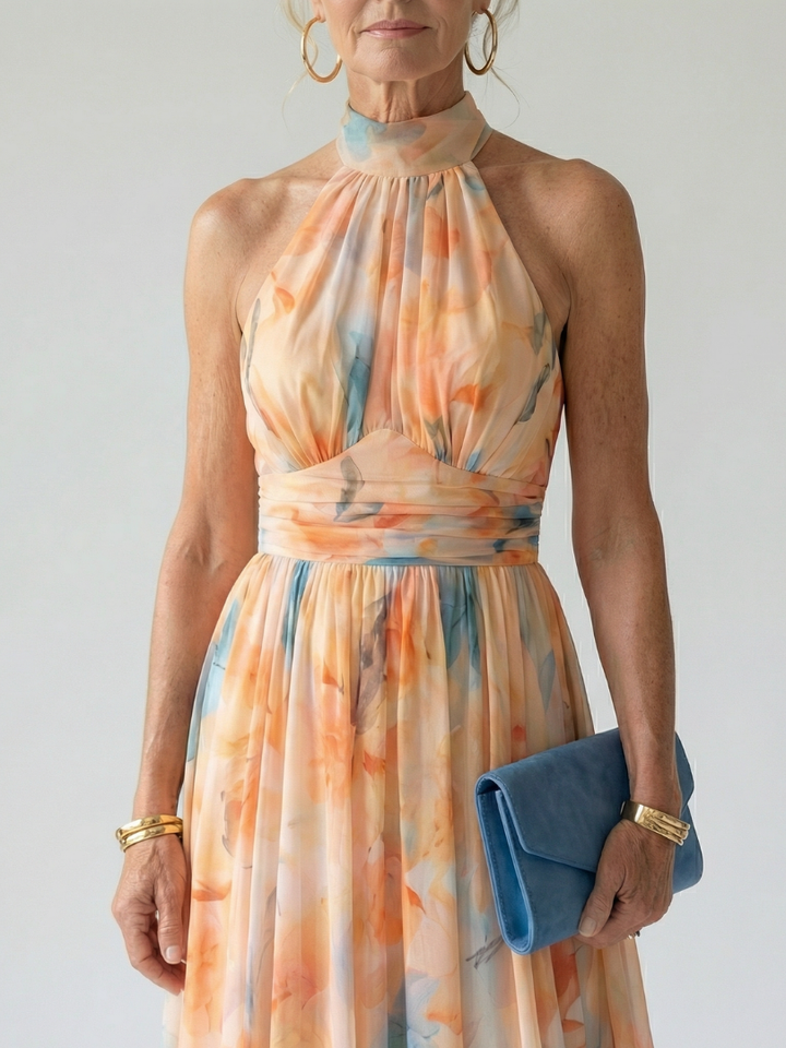 Rita | Soft Halter Neck Midi Dress