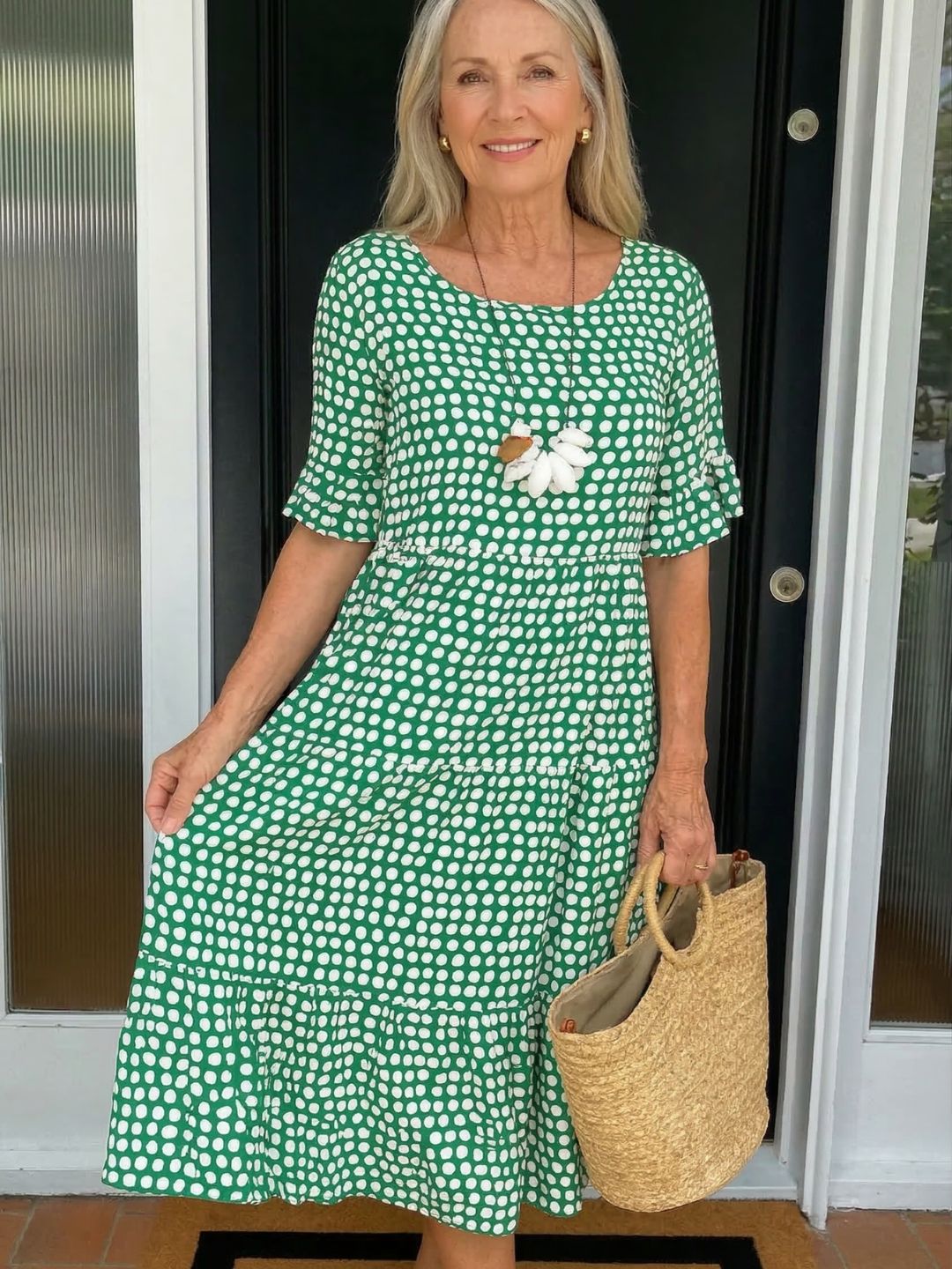 Zerelle | Short Sleeve Midi Dress