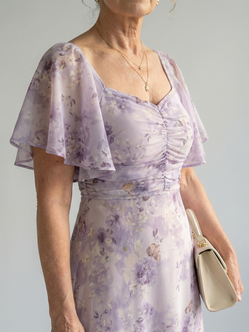 Martina | Flutter Sleeve Midi Dress