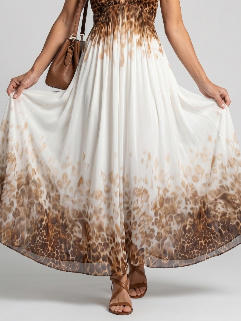 Elena | Pleated Floral Midi Dress