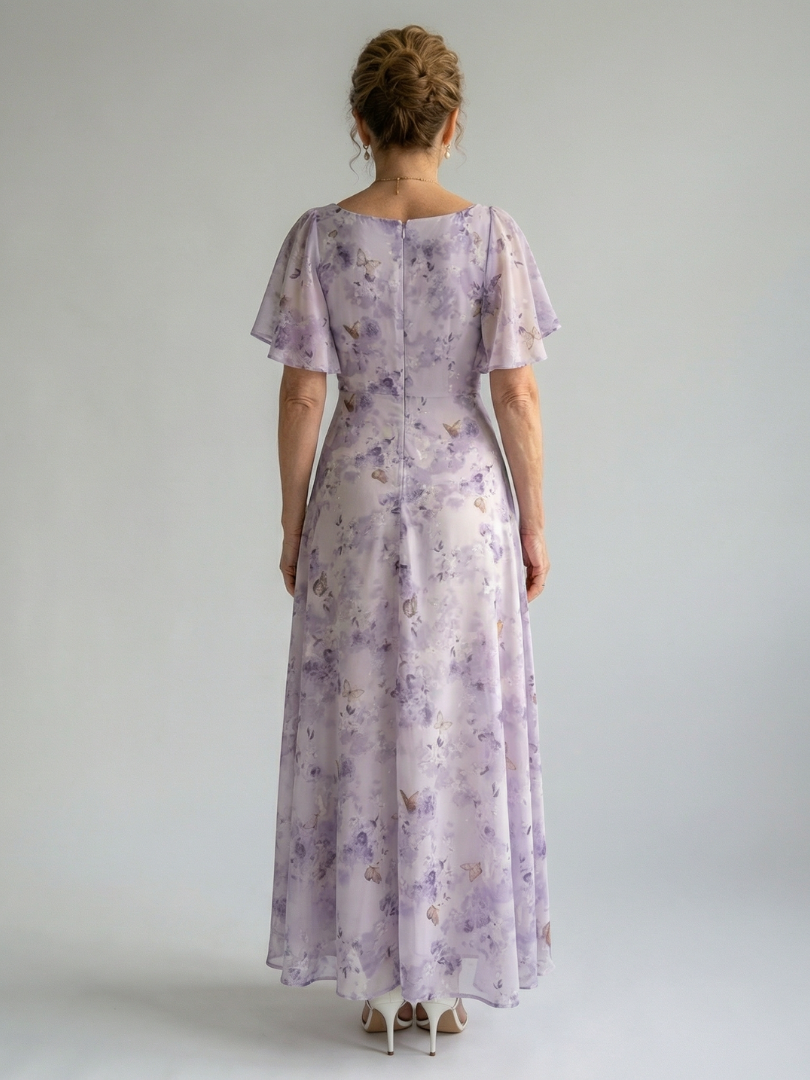 Martina | Flutter Sleeve Midi Dress