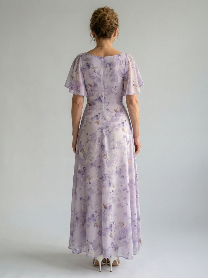 Martina | Flutter Sleeve Midi Dress