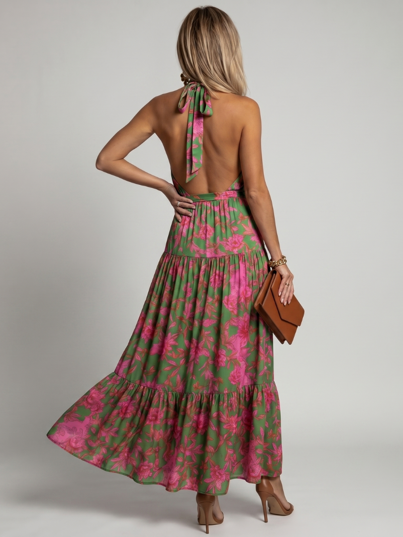 Gabriele | Draped Halter Midi Dress