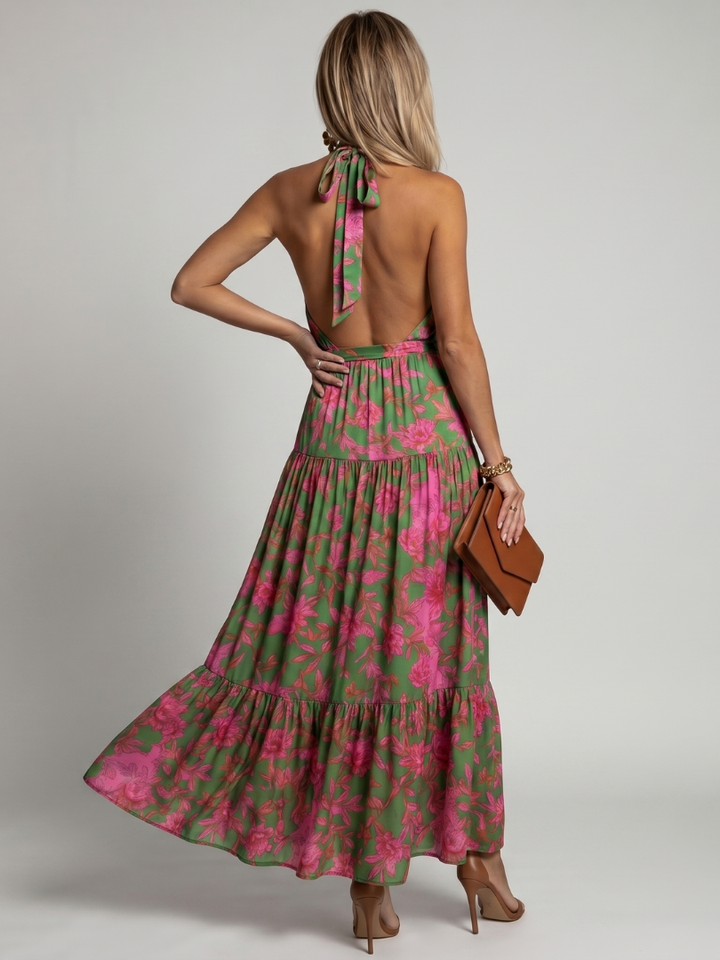 Gabriele | Draped Halter Midi Dress
