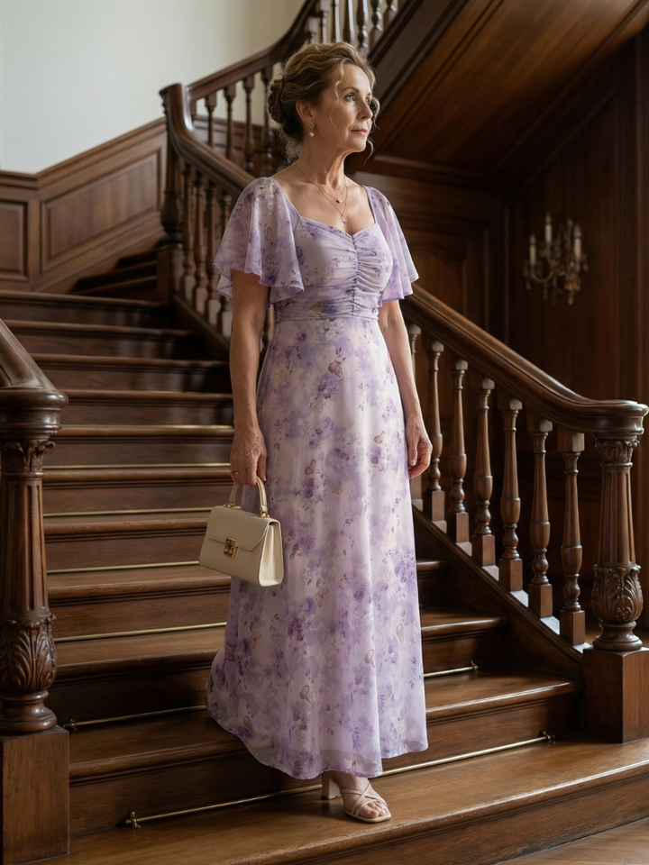 Martina | Flutter Sleeve Midi Dress