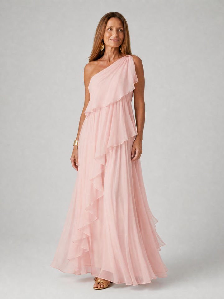 Eliana™ | One-Shoulder Chiffon Maxi Dress