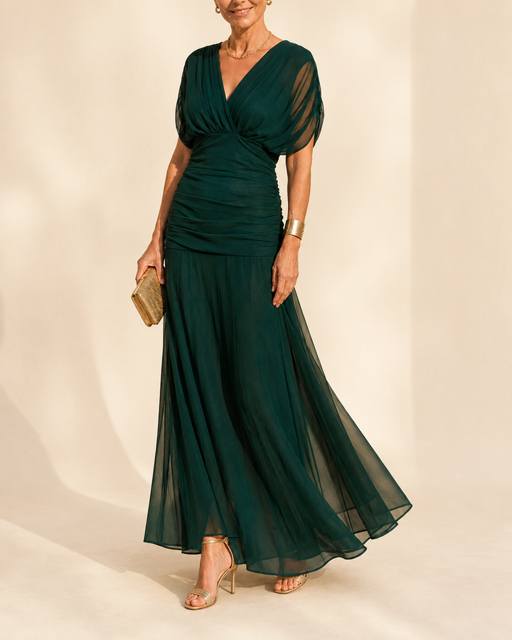 Seraphine | Ruched Flutter Midi