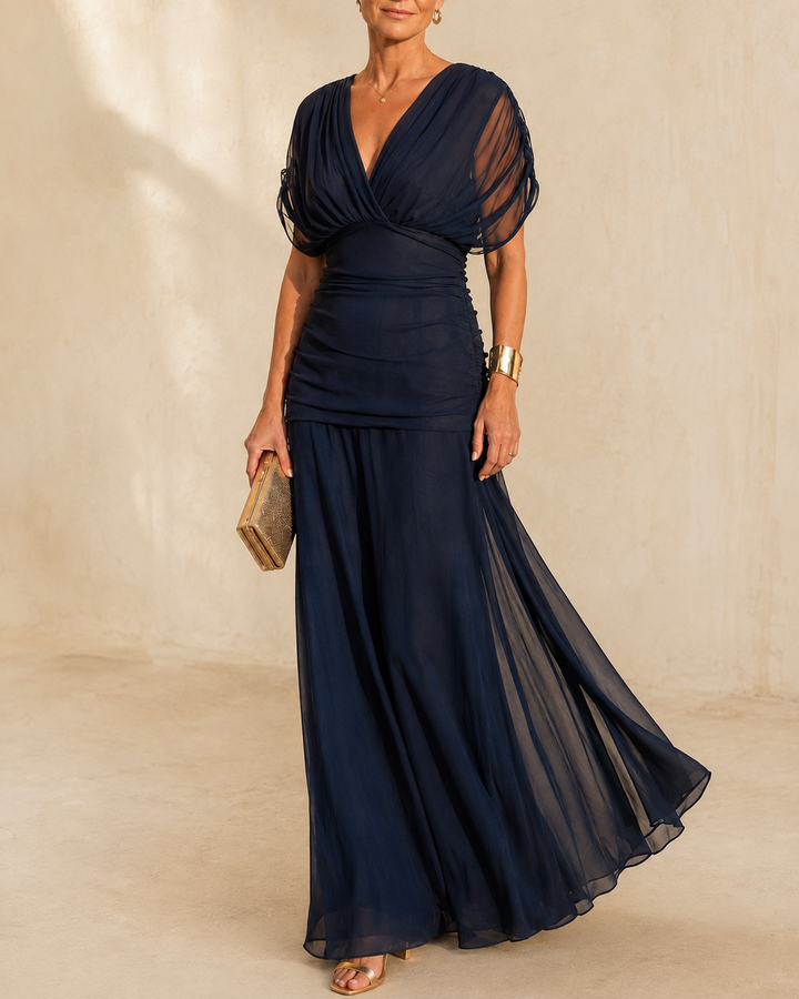 Seraphine | Ruched Flutter Midi