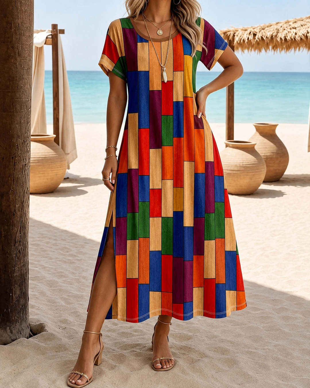 Scarlett | Sunset Mosaic Mini Dress