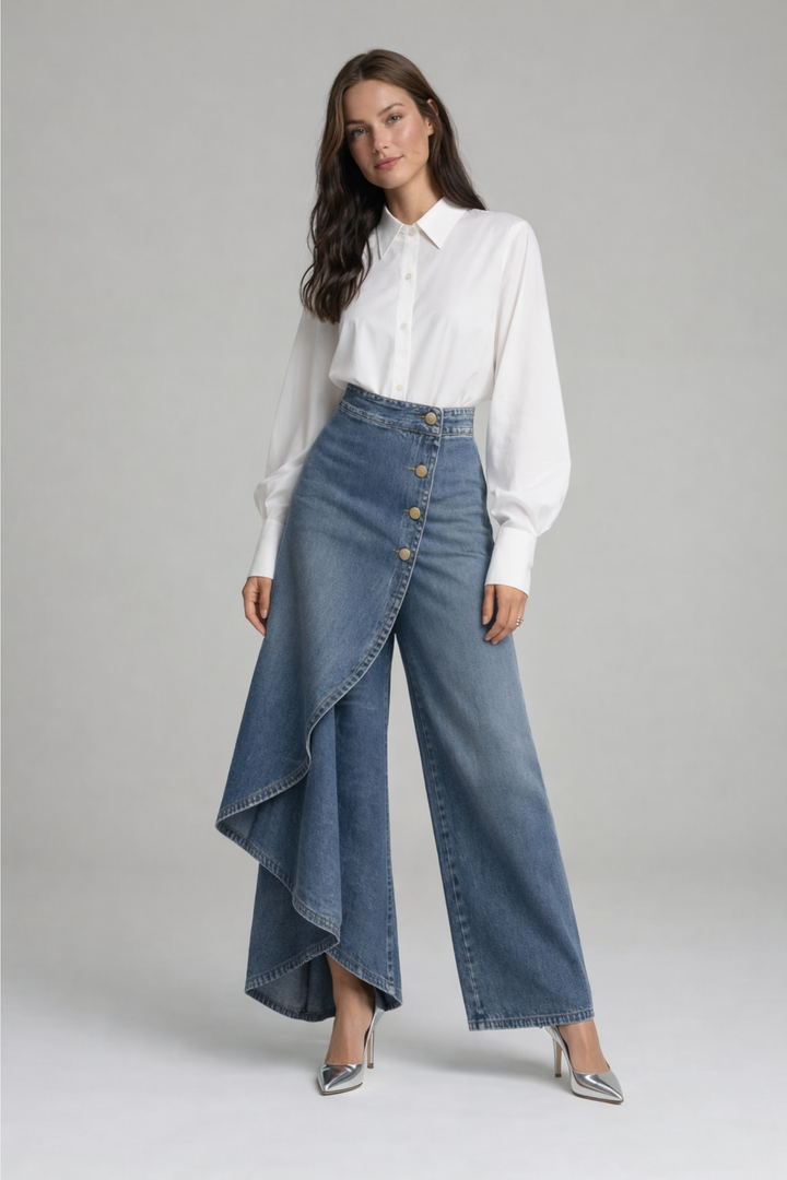 Vireon Asymmetric Denim Pants