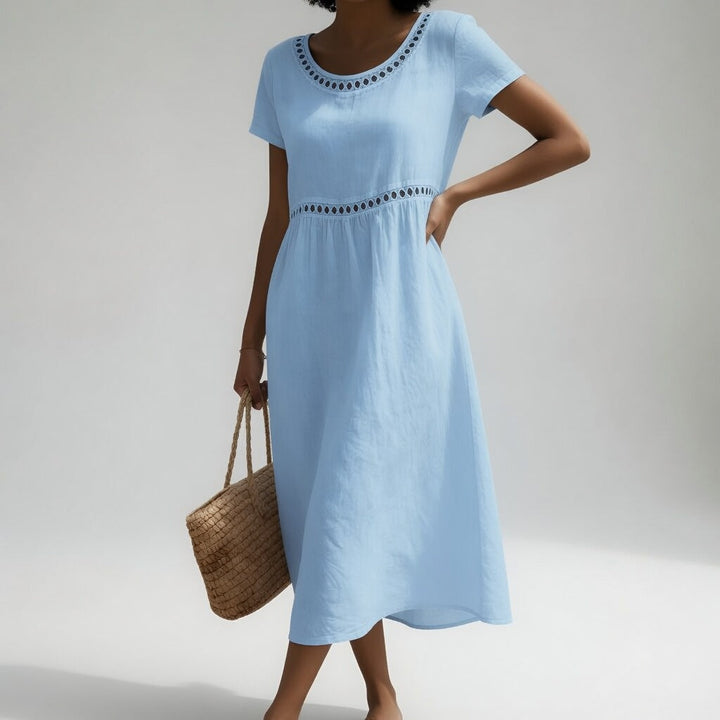 Aubrey - Midi Dress with Eyelet Waist Detail