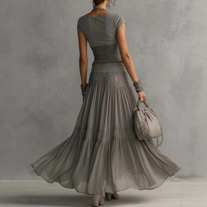 Olivia | Lace-Paneled Skirt Set