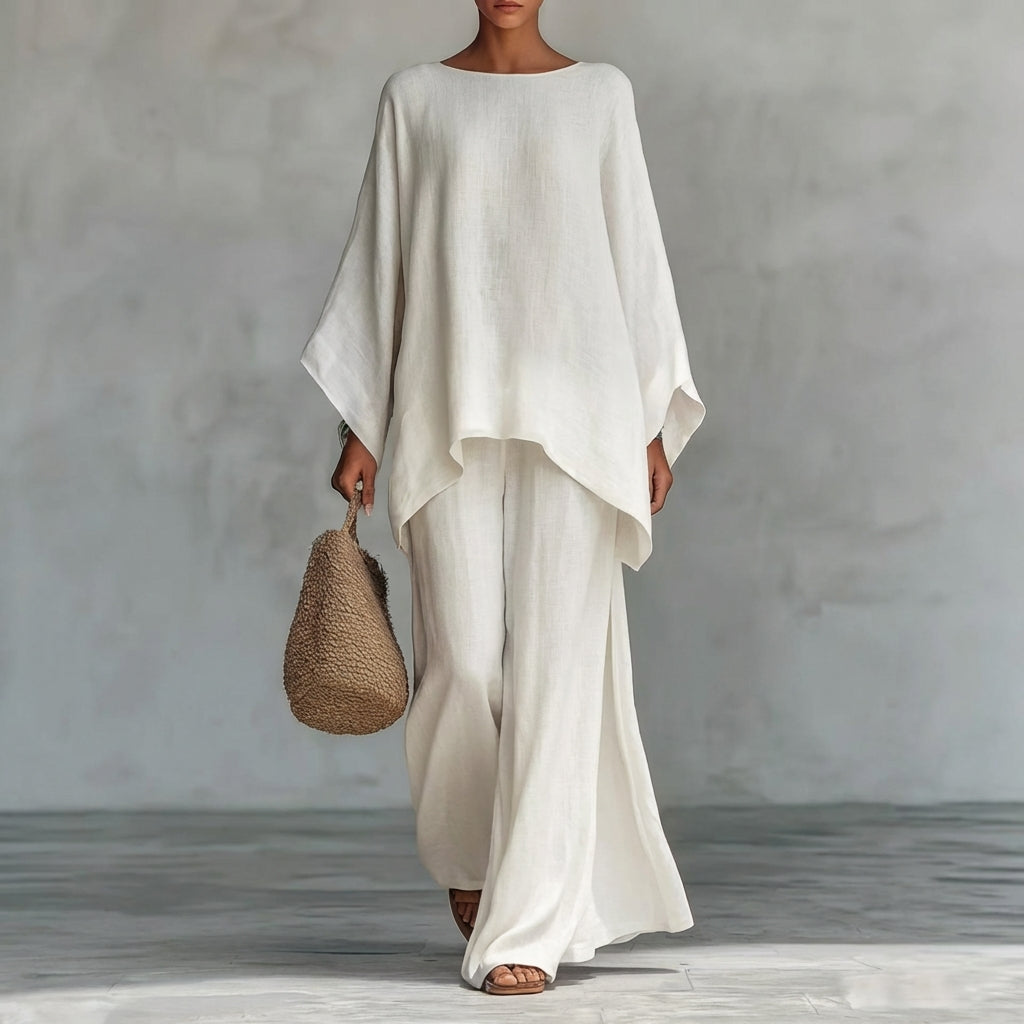 Christine | Two-Piece Set with Long Sleeves and Wide Pants
