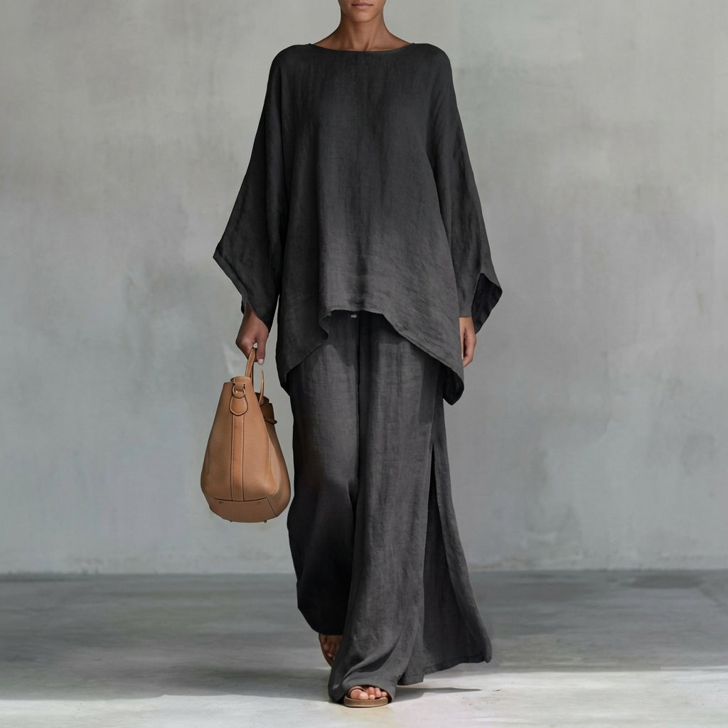 Christine | Two-Piece Set with Long Sleeves and Wide Pants