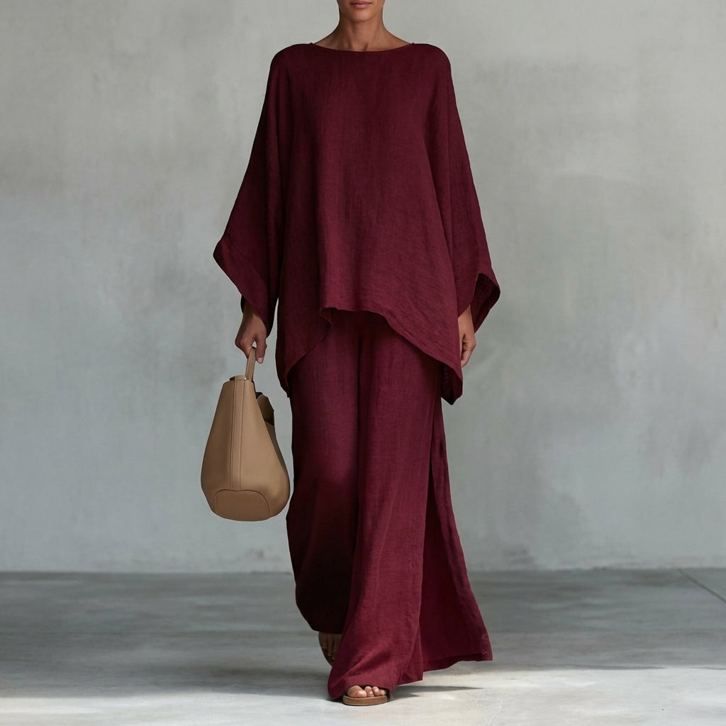 Christine | Two-Piece Set with Long Sleeves and Wide Pants