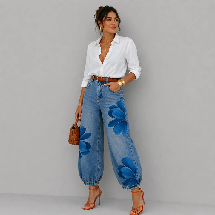 Brittany | Floral Denim Jeans