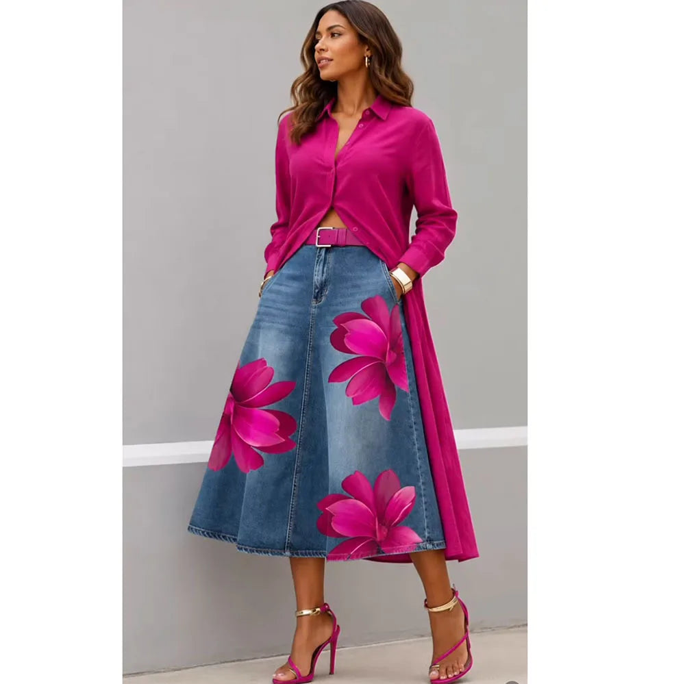 Valentina | High Waist Vintage Pocket Skirt