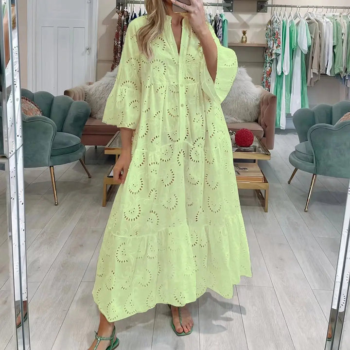 Grace | Embroidered V-Neck Maxi Dress
