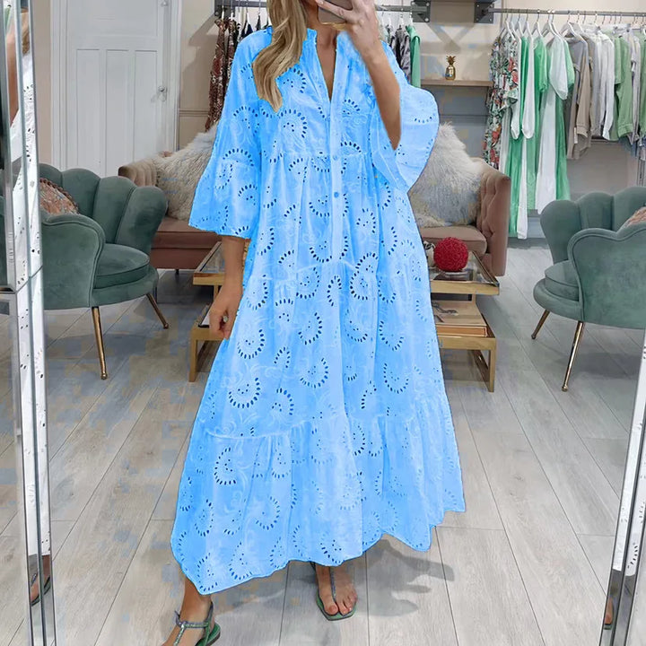 Grace | Embroidered V-Neck Maxi Dress
