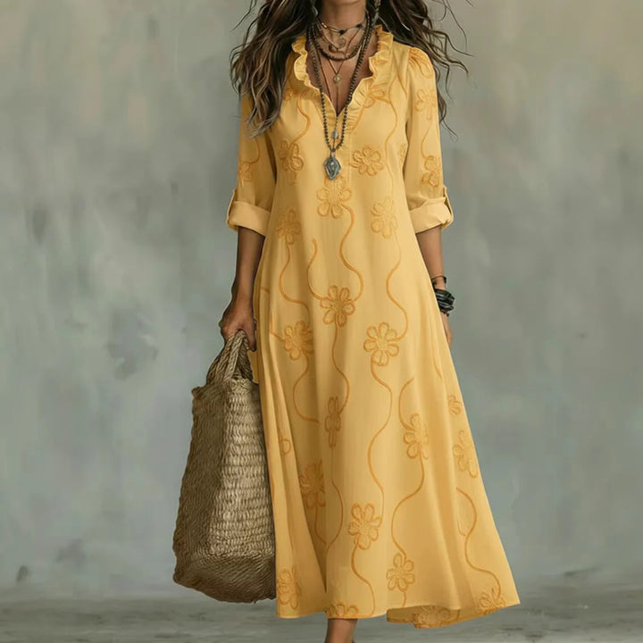 Sienna™ |  Flower-print summer dress that conceals the tummy