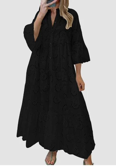 Grace | Embroidered V-Neck Maxi Dress