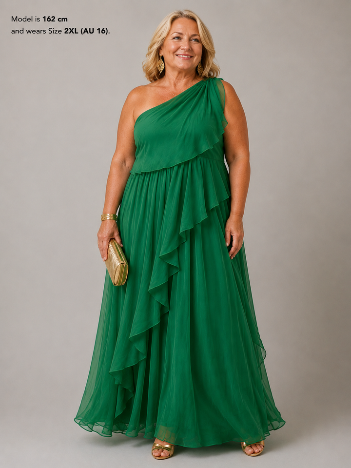 Eliana™ | One-Shoulder Chiffon Maxi Dress