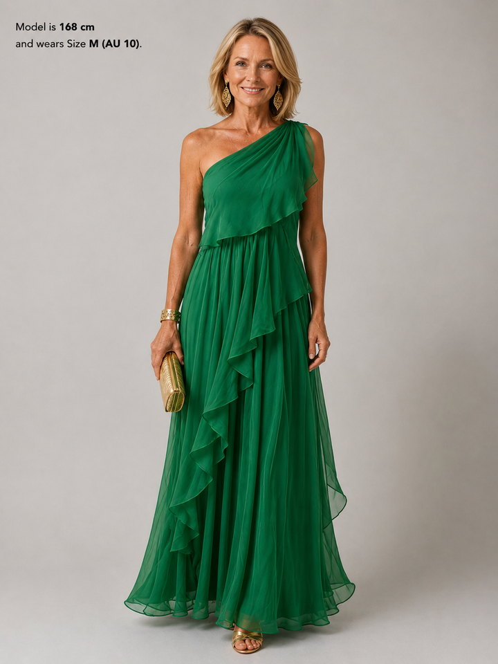 Eliana™ | One-Shoulder Chiffon Maxi Dress